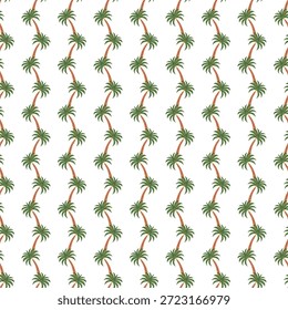 Gestreifte Palmen nahtloses Muster. Dschungel handgezeichnete Pflanze, Kokosform. Tropischer Sommer Strand Print, Cartoon Hawaii wiederholen Hintergrund, Textil-Design, Tapete, Stoff, Wrap. Vektorgrafik