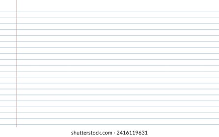 Striped paper background. Horizontal lined paper page.