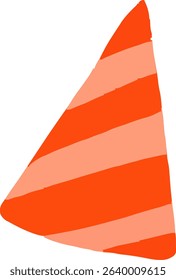 Striped Party Hat in Orange for Celebration Theme
