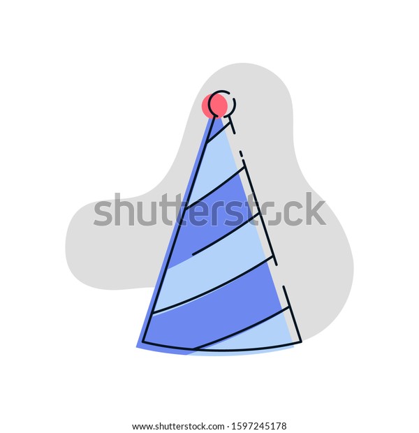Striped Party Hat Vector Icon Illustration Stock Vector (Royalty Free ...