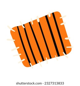 Striped patch Halloween costume accessory hand drawn illustration. Cartoon style flat design, isolated vector. Kids seasonal print element, autumn holiday party, cosplay, carnival, decoration
