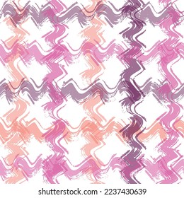 Striped pattern background. Vector seamless repeat pattern of hand drawn organic colourful horizontal stripes. Fun geometric design element.