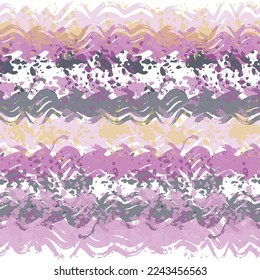 Striped pattern background. Vector seamless repeat pattern of hand drawn organic colourful horizontal stripes. Fun geometric design element.
