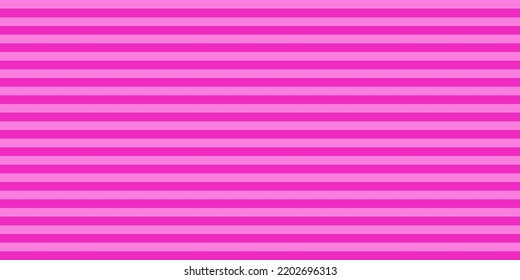 Patrón rayado. Textura rosa Barbie Patrón de rayas de vectores sin foco. Bandas paralelas horizontales. Para tela de envoltura de papel tapiz. Vegetación textil. Fondo geométrico abstracto. Diseño Vivid-Pink Simple