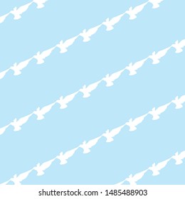 Striped pattern with a bird motif.
Eps date that includes pattern swatch.