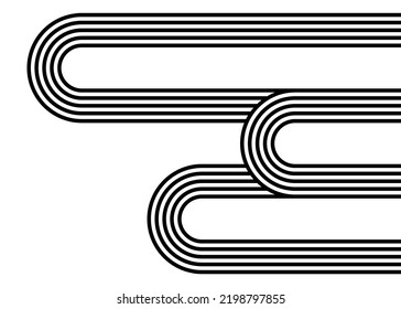 Striped pattern of black parallel lines on a white background in retro style. Striped design element. Vector background