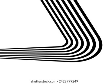 Striped pattern of black parallel lines on a white background in retro style. Vector design element. Frame. Abstract vector background.