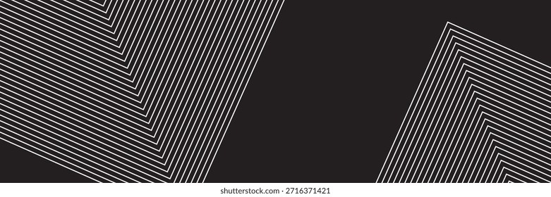 Patrón rayado de líneas paralelas negras sobre un fondo blanco en estilo retro. Elemento de diseño de Vector. Marco. Fondo de Vector Abstractas. Vector deportivo