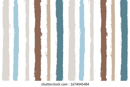 striped pattern, brown and blue navy stripe seamless background, watercolor lines texture, brush strokes. vector grunge stripes, rustic, Hand drawn backdrop