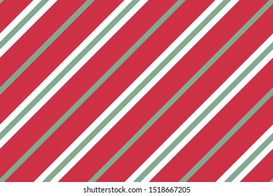 Striped pattern. Christmas colors. Oblique diagonal lines. Seamless background for printing on fabric, gift wrap, scrapbooking, interior items. Vector illustration

