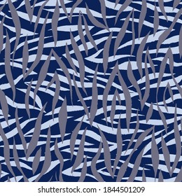 Striped pattern. Crossed curved lines with rough textures. Simple seamless ornament. Animal zebra tiger print.