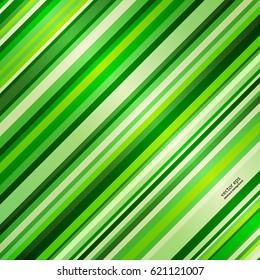 Streifenmuster mit grünen und hellen Streifen. Abstrakter Hintergrund, Vektorgrafik.