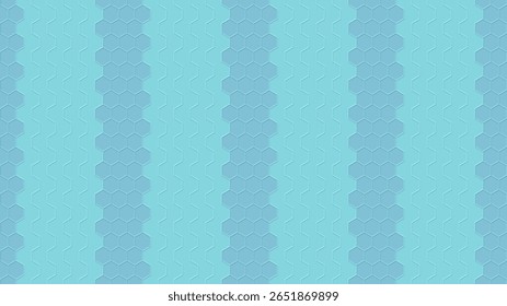 Padrão listrado com textura hexágono. Fundo azul abstrato. Design vetorial plano sem fim.