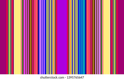 Striped Pattern, Mexican Sarape Pattern Texture, Multicolor Lines, Vertical Lines