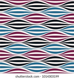 Striped pattern, mosaic, leaves, crimp, seamless vector background.