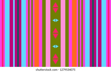 Striped Pattern, Multicolor Background, Colorful Mexican Traditional Sarape