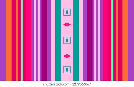 Striped Pattern, Multicolor Background, Colorful Mexican Traditional Sarape