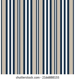 Patrón rayado de color azul marino, blanco y crema. Decoración textil de tapicería, muestra de tela sin costura.
