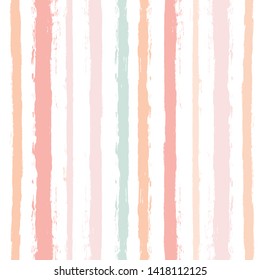striped pattern, pink girly stripe seamless background, for wrapping, wallpaper, textile. paint ink brush strokes. vector grunge stripes, cute baby paintbrush line backdrop
