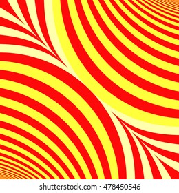 Striped pattern. Repeated color wavy lines and curves background. Abstract wallpaper. Vector illustration