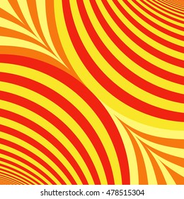 Striped pattern. Repeated color wavy lines and curves background. Abstract wallpaper. Vector illustration
