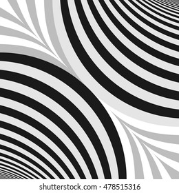 Striped pattern. Repeated  wavy lines and curves background. Abstract wallpaper. Vector illustration