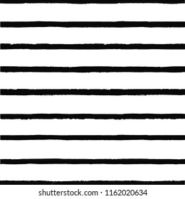 Striped pattern. Seamless irregular hand drawn background. Grunge painted lines. Distress texture. Vector graphic print.