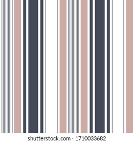Striped pattern seamless vector. Grey and light pink vertical lines on white background for spring and summer dress, trousers, shorts, or other modern textile print.
