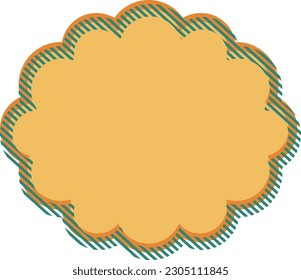 Striped pattern with shaded cloud-shaped speech bubble