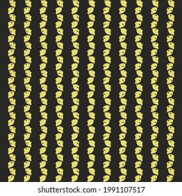 Patrón rayado, tallos puntiagudos o cuerdas de cuentas. Decoración en negro y amarillo.