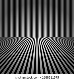 striped perspective. abstract monochrome template for advertising