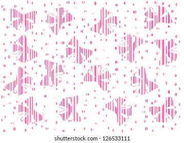 Striped pink bows. Abstract background.