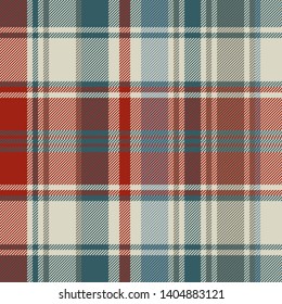 Striped plaid fabric texture seamless background. Vector illustration.