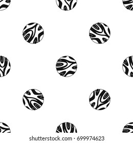 Striped planet pattern repeat seamless in black color for any design. Vector geometric illustration