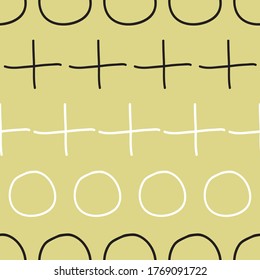 striped plus black and white Symbols marks on yellow background plus circle seamless vector repeat pattern surface design