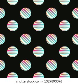 striped polka dots seamless tile multicolor on black