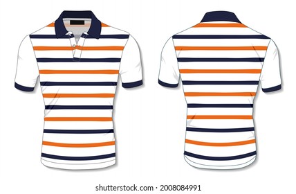 Striped Polo Shirt Template, icons, and grapihcs