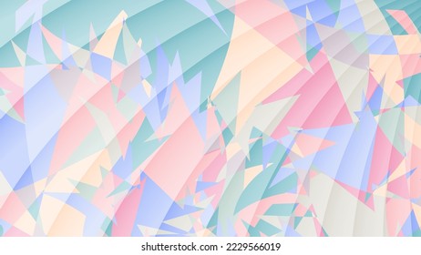 Striped polygonal abstract background in soft pastel colors. A beautiful illustration for interior decoration, corporate designs, blogs, postcards, posters and your other projects. Vector. 