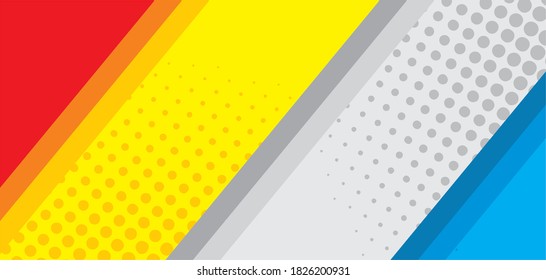 STRIPED Pop art comic COLORFUL background. Cartoon Vector Illustration
