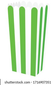 Striped popcorn bag. vector illustration