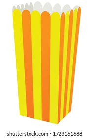 Striped popcorn bag. vector illustration