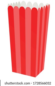 Bolsa de palomitas a rayas. ilustración vectorial