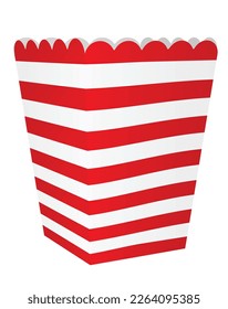 Striped popcorn bag. vector illustration