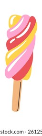 Striped popsicle ice-cream hand drawn