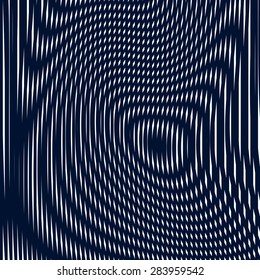 Striped  psychedelic background with black and white moire lines. Gradient optical pattern, motion effect tile. 