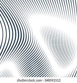 Striped  psychedelic background with black and white moire lines. Gradient optical pattern, motion effect tile. 