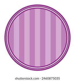 Striped Purple Circular Elegance Plain Sticker Round With Dots Blank Label Design