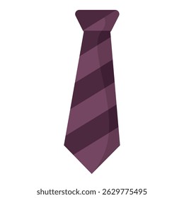 Striped purple necktie cartoon. Vector illustration