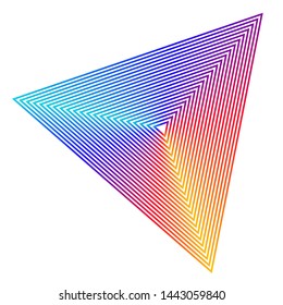Striped rainbow gradient opt art. Geometric optical illusion with stripes. Abstract background, card. Vector illustration EPS 10. Bright attractive style flyer presentation template. Minimal vaporwave