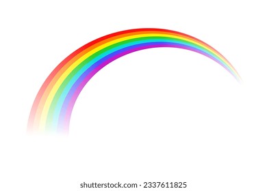 Striped rainbow with transparency effect isolated. Vector